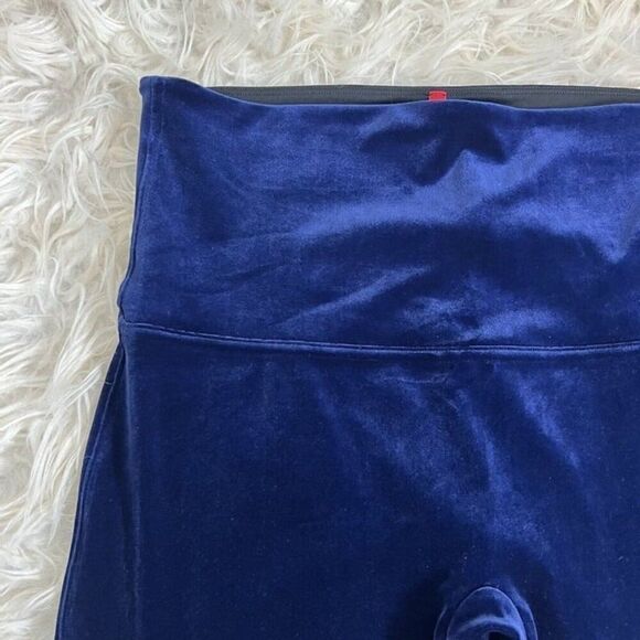 SPANX Blue Lapis Night Velvet High Waist Velour Leggings Women Plus Size 1X Pant - Picture 11 of 12
